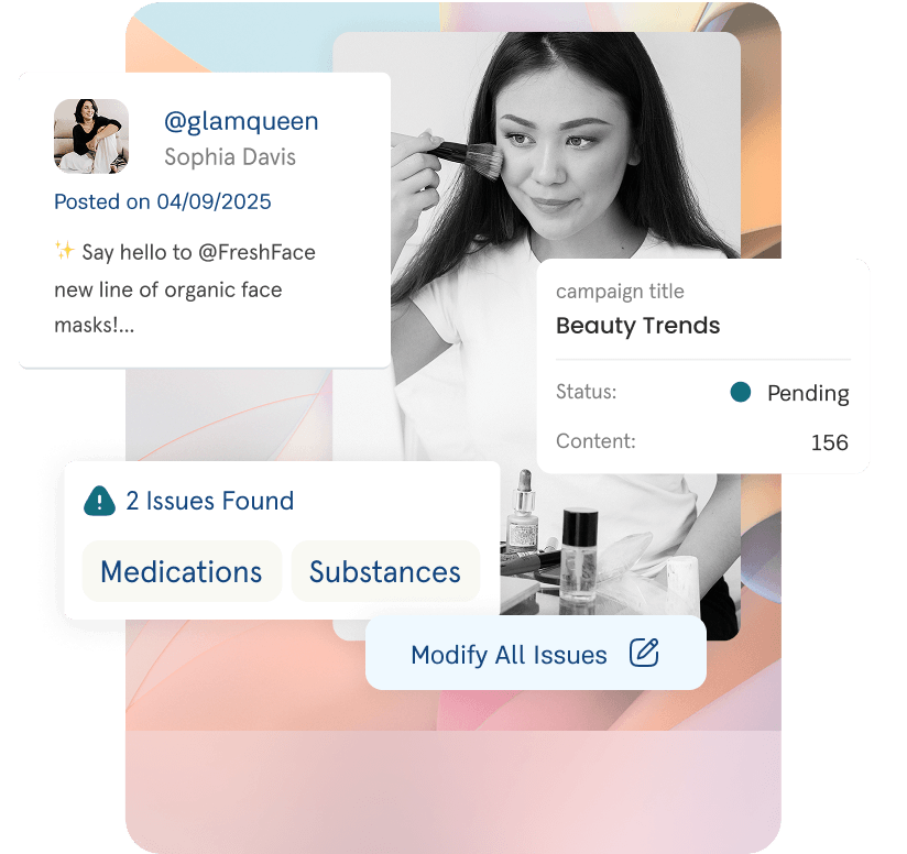 A person putting on makeup